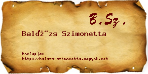 Balázs Szimonetta névjegykártya